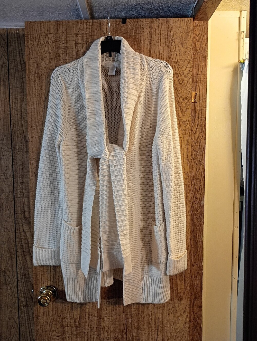 Design History Cozy Open-Front Cream Knit Cardigan Sweater